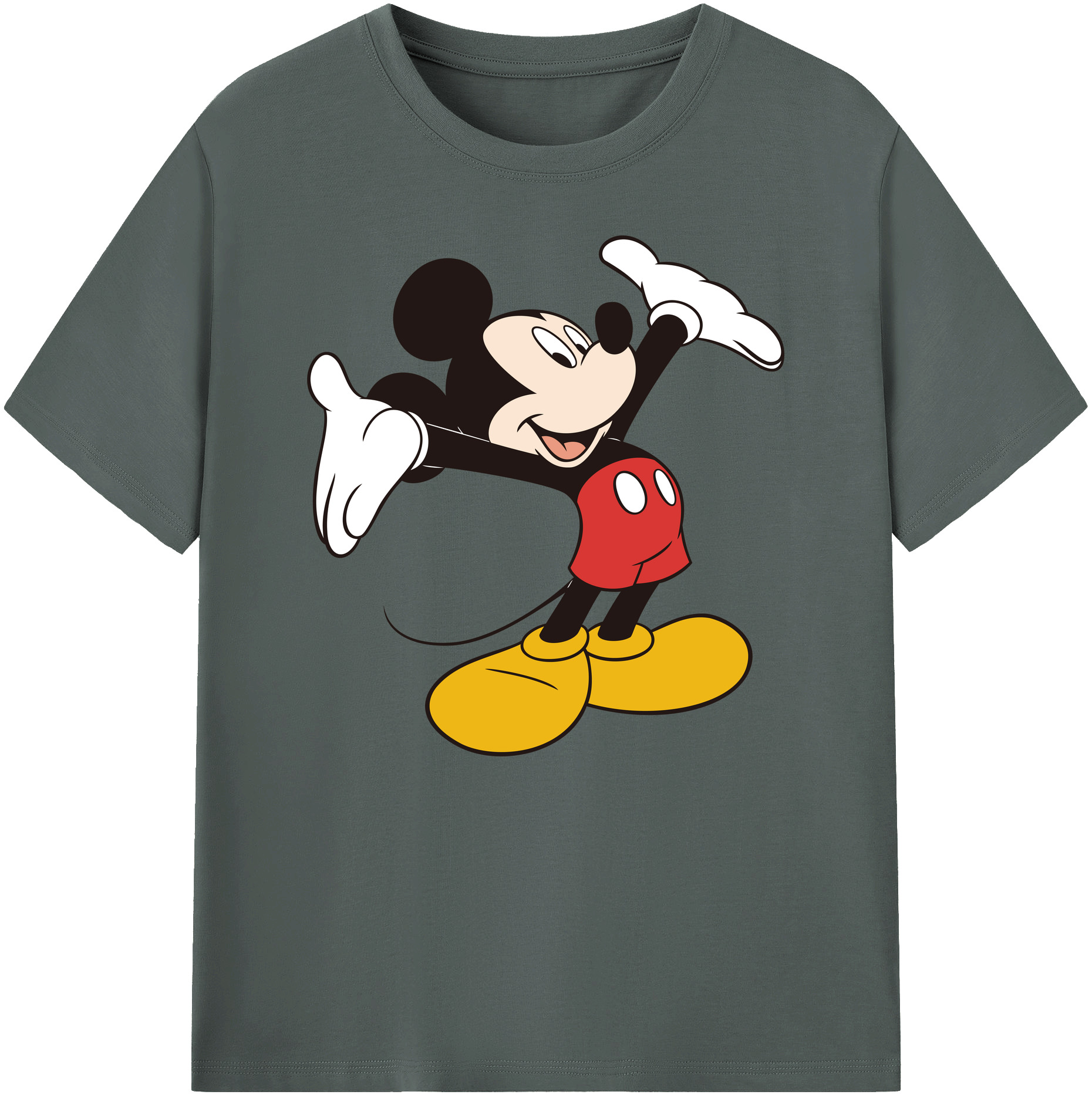 ミッキーマウス Mickey Mouse 綿100％ メンズ半袖Tシャツ｜肌触りやわらか＆通気性